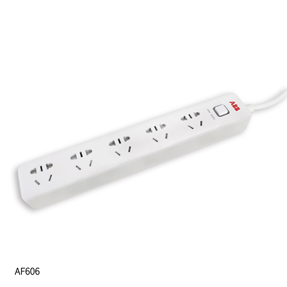 ABB 插排 五位五孔带总控带灯10A AF606
