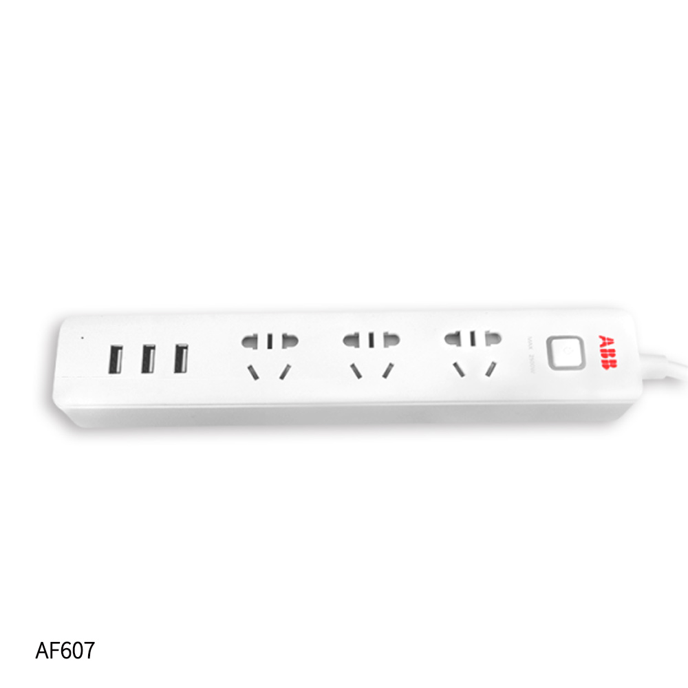 ABB 插排 五位五孔带总控带灯10A AF606