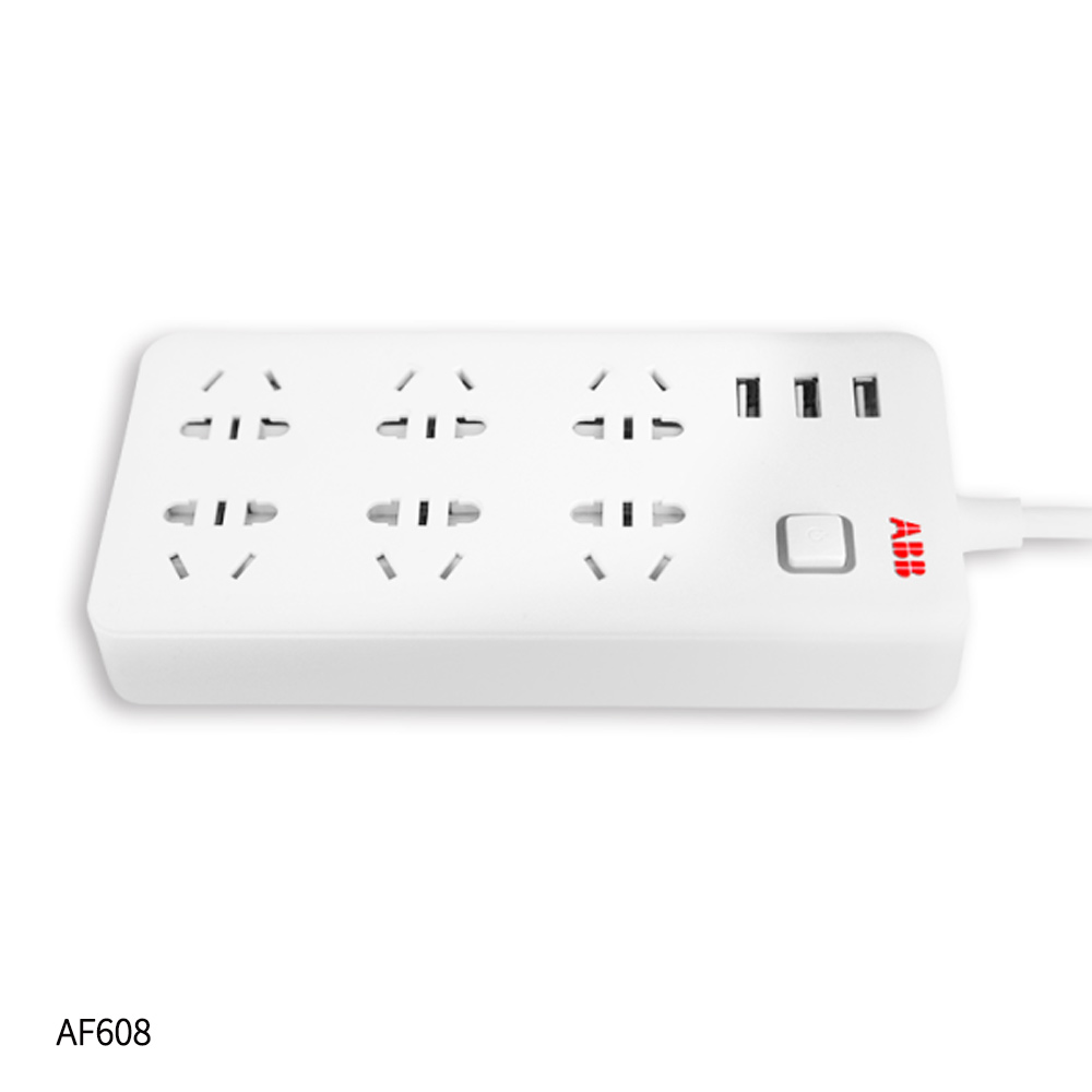 ABB 插排 五位五孔带总控带灯10A AF606