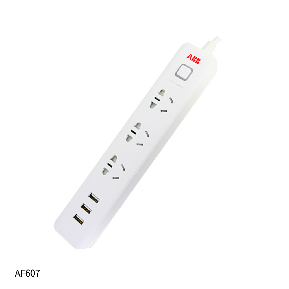 ABB 插排 五位五孔带总控带灯10A AF606