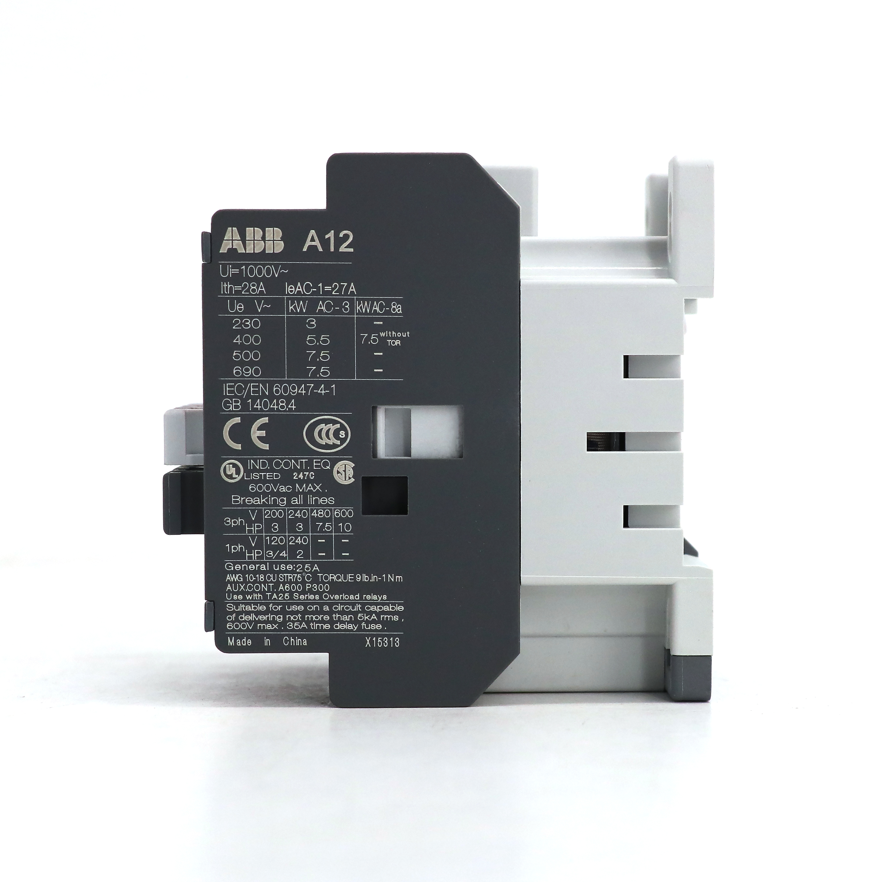 ABB A系列接触器 A12-30-01*220-230V 50Hz/230-240V 60Hz