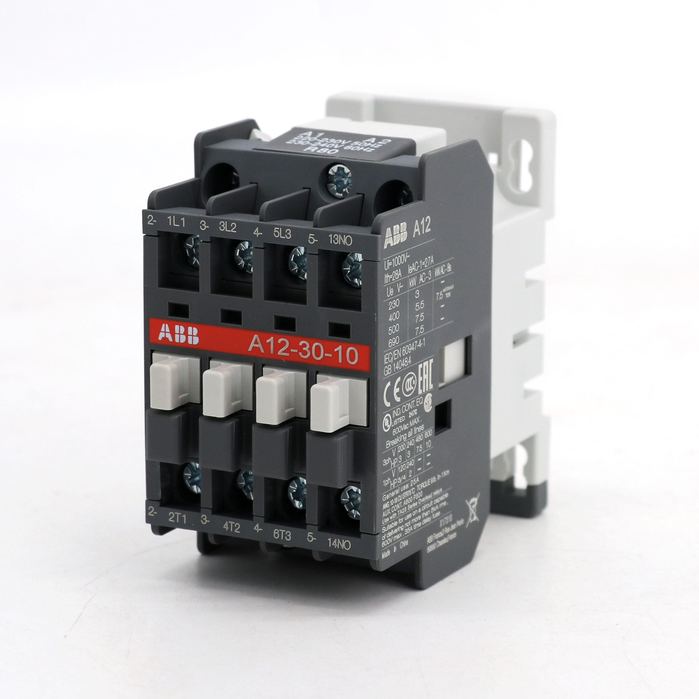 ABB A系列接触器 A12-30-10*400-415V 50Hz/415-440 60Hz