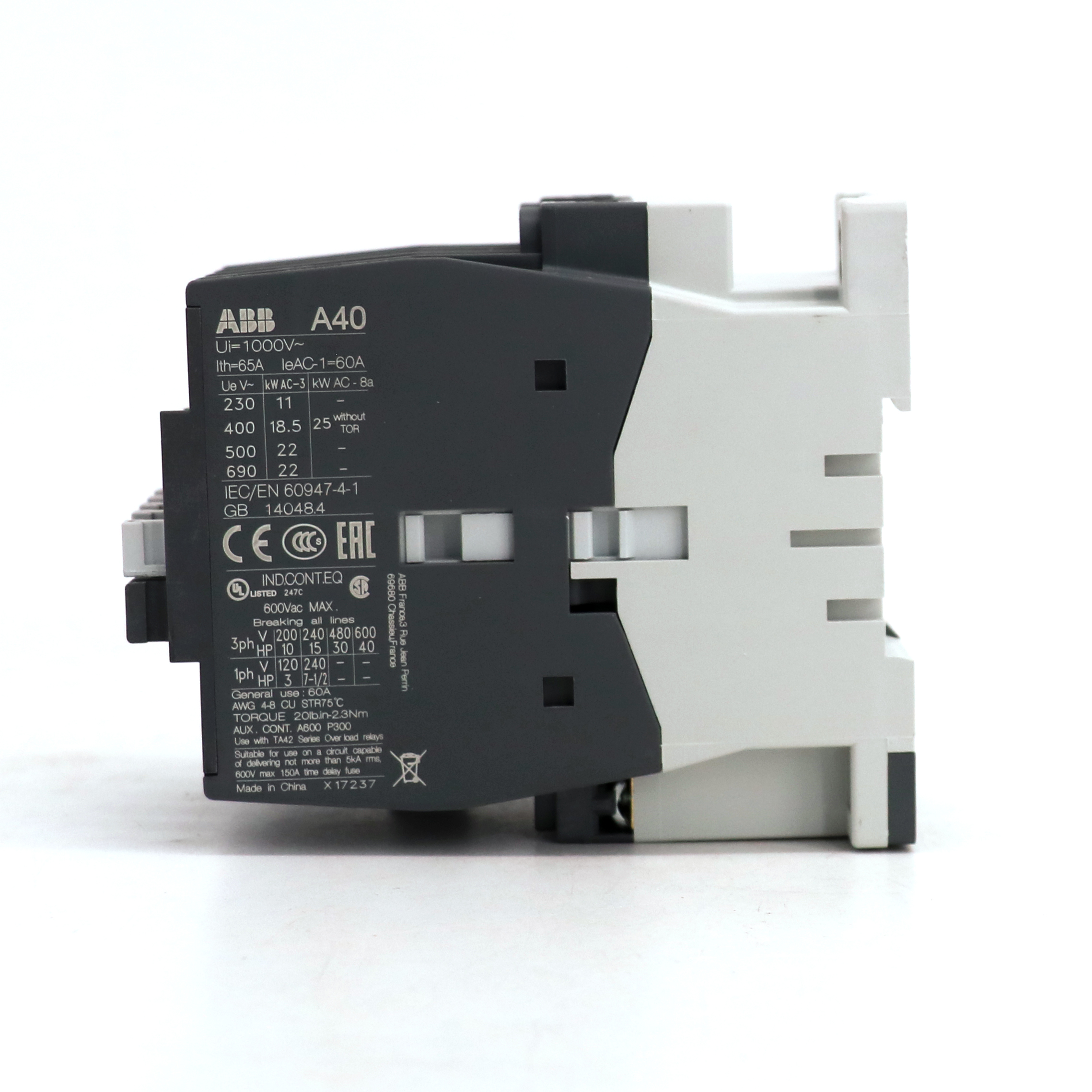 ABB A系列接触器 A30-30-10*220-230V 50Hz/230-240V 60Hz