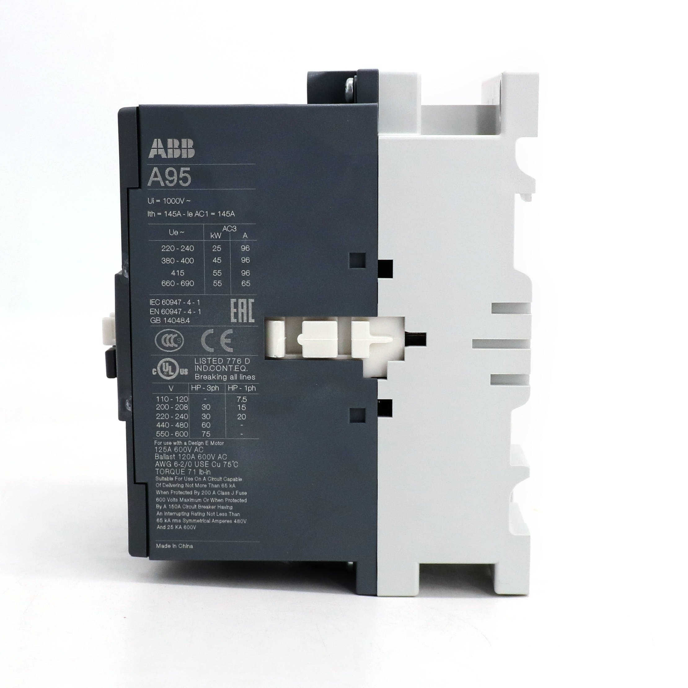 ABB A系列接触器 A16-30-10*220-230V 50Hz/230-240V 60Hz