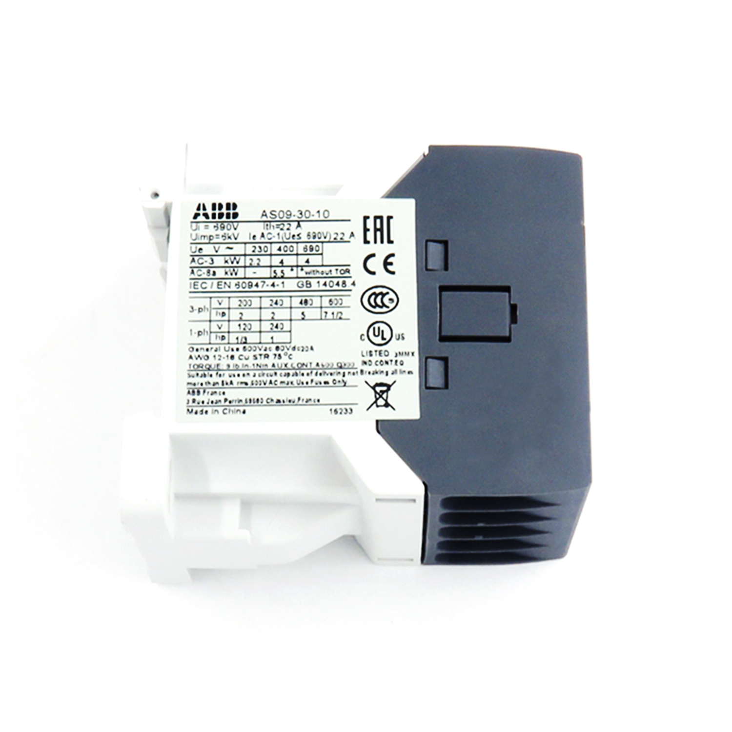 ABB AS系列接触器 AS09-30-10-25M*220V50/60HZ