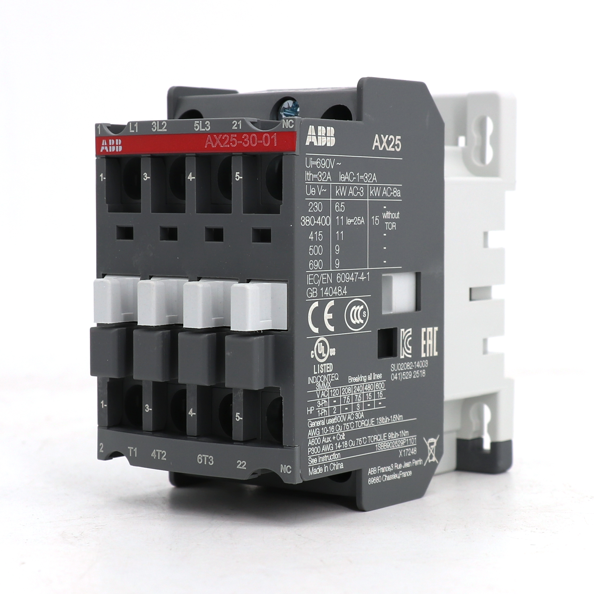 ABB 交流接触器 AX25-30-10-81*24V 50/60Hz