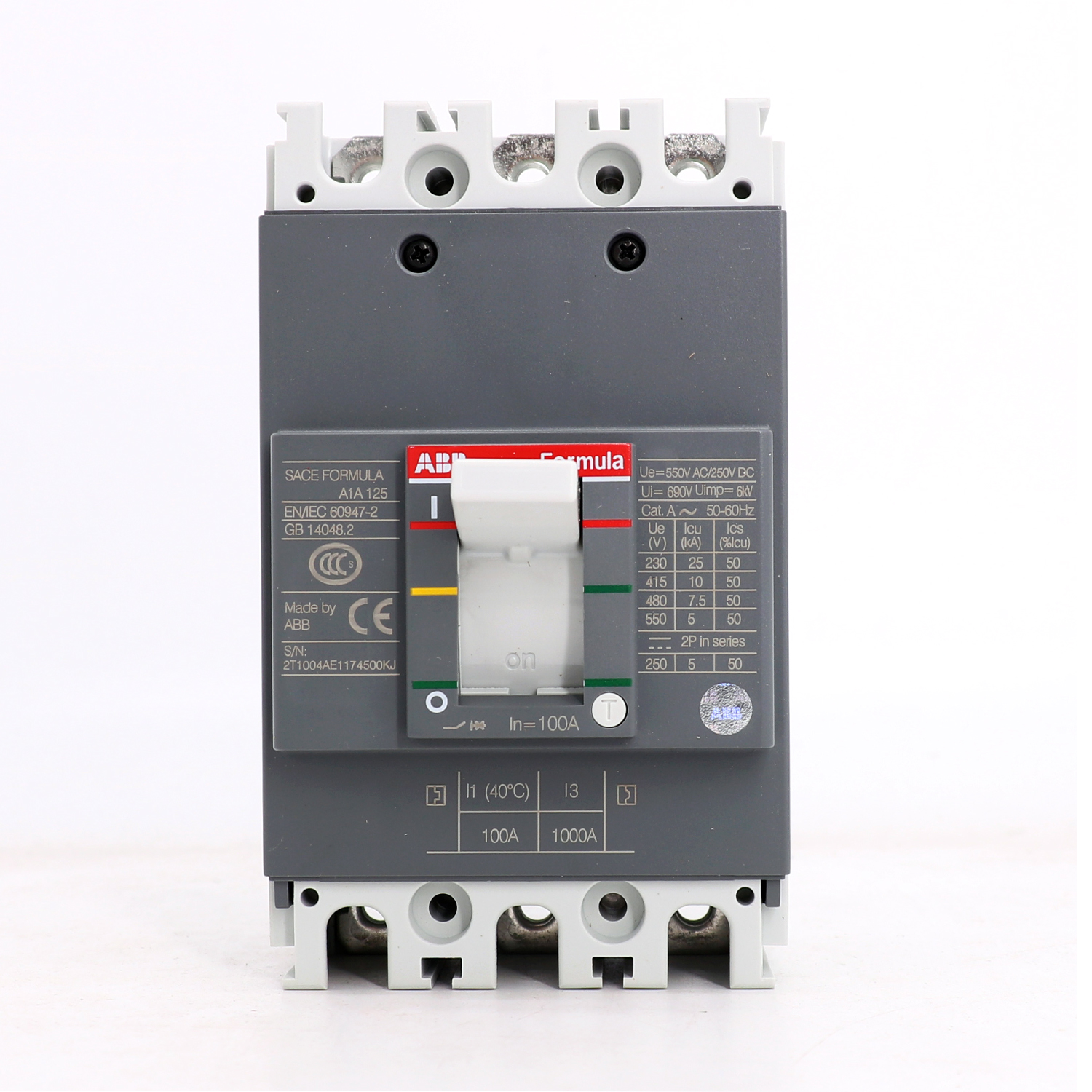 ABB Formula塑壳断路器 A1A125 TMF40/400 FF 3P