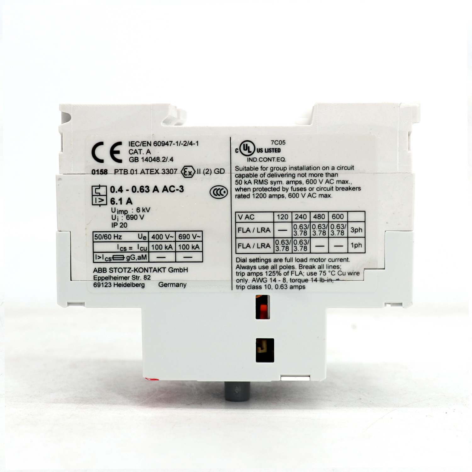 ABB MS325系列 电动机保护用断路器 MS325-12.5
