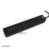 ABB 插排 6位五孔带3USB(3A输出）带总控带灯10A AF608-885