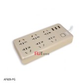 ABB 插排 6位五孔带3USB(3A输出）带总控带灯10A AF608-PG
