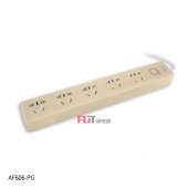ABB 插排 6位五孔带3USB(3A输出）带总控带灯10A AF608-PG